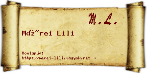Mérei Lili névjegykártya